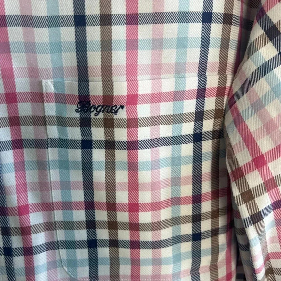 Bogner Men's Colorful Plaid Classic Button Down Shirt - Picture 5 of 7
